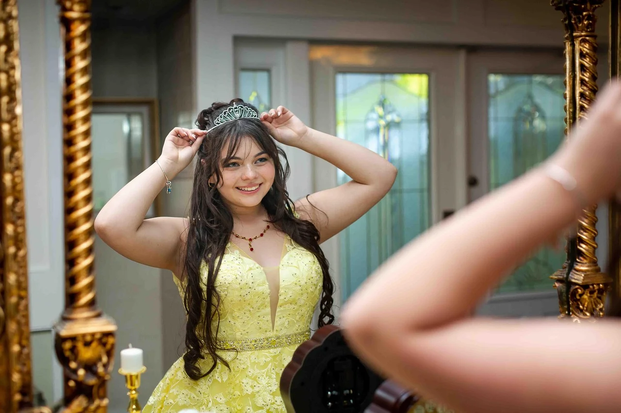 Elegant crystal tiara and jewelry accessories for debut and formal gown styling